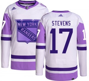 Men's Adidas New York Rangers Kevin Stevens Hockey Fights Cancer Jersey - Authentic