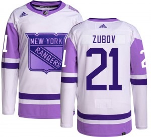 Men's Adidas New York Rangers Sergei Zubov Hockey Fights Cancer Jersey - Authentic
