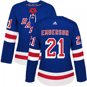 Women's Adidas New York Rangers Ty Emberson Royal Blue Home Jersey - Authentic