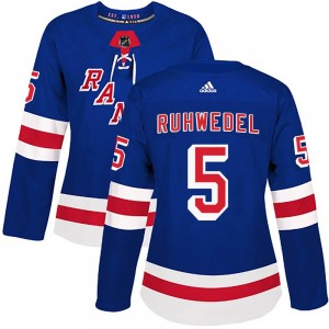 Women's Adidas New York Rangers Chad Ruhwedel Royal Blue Home Jersey - Authentic