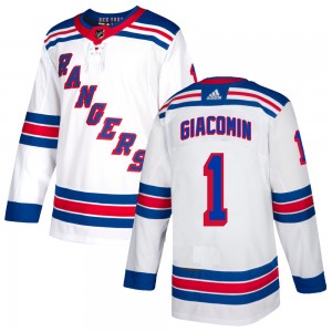 Youth Adidas New York Rangers Eddie Giacomin White Jersey - Authentic