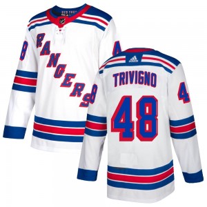 Youth Adidas New York Rangers Bobby Trivigno White Jersey - Authentic