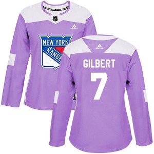 Women's Adidas New York Rangers Rod Gilbert Purple Fights Cancer Practice Jersey - Authentic