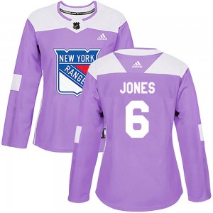 Women's Adidas New York Rangers Zac Jones Purple Fights Cancer Practice Jersey - Authentic