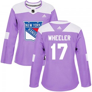 Women's Adidas New York Rangers Blake Wheeler Purple Fights Cancer Practice Jersey - Authentic