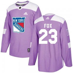 Youth Adidas New York Rangers Adam Fox Purple Fights Cancer Practice Jersey - Authentic