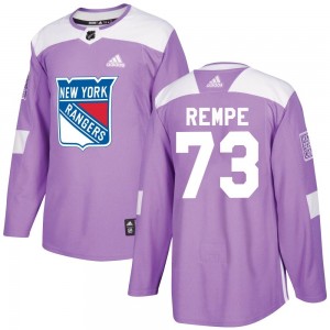 Youth Adidas New York Rangers Matt Rempe Purple Fights Cancer Practice Jersey - Authentic