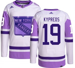 Youth Adidas New York Rangers Nick Kypreos Hockey Fights Cancer Jersey - Authentic