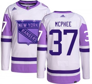 Youth Adidas New York Rangers George Mcphee Hockey Fights Cancer Jersey - Authentic