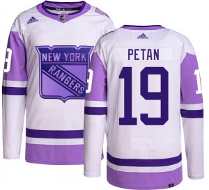 Youth Adidas New York Rangers Nic Petan Hockey Fights Cancer Jersey - Authentic