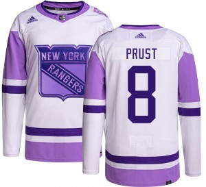 Youth Adidas New York Rangers Brandon Prust Hockey Fights Cancer Jersey - Authentic