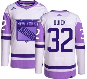 Youth Adidas New York Rangers Jonathan Quick Hockey Fights Cancer Jersey - Authentic