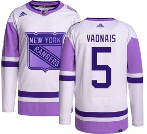 Youth Adidas New York Rangers Carol Vadnais Hockey Fights Cancer Jersey - Authentic