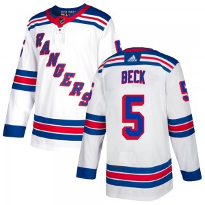 Men's Adidas New York Rangers Barry Beck White Jersey - Authentic