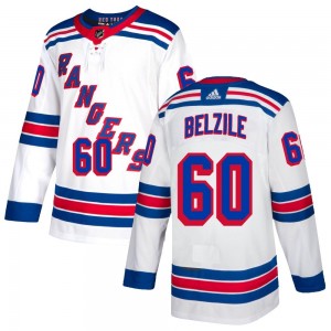 Men's Adidas New York Rangers Alex Belzile White Jersey - Authentic