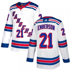 Men's Adidas New York Rangers Ty Emberson White Jersey - Authentic