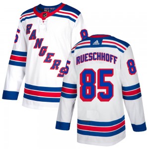 Men's Adidas New York Rangers Austin Rueschhoff White Jersey - Authentic