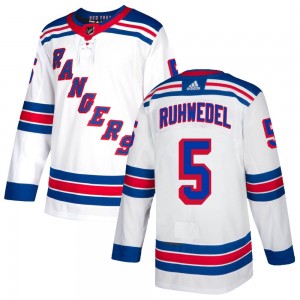 Men's Adidas New York Rangers Chad Ruhwedel White Jersey - Authentic