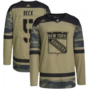 Men's Adidas New York Rangers Barry Beck Camo Military Appreciation Practice Jersey - Authentic