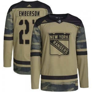 Men's Adidas New York Rangers Ty Emberson Camo Military Appreciation Practice Jersey - Authentic