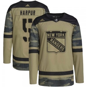 Men's Adidas New York Rangers Ben Harpur Camo Military Appreciation Practice Jersey - Authentic