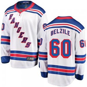 Youth Fanatics Branded New York Rangers Alex Belzile White Away Jersey - Breakaway