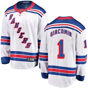 Youth Fanatics Branded New York Rangers Eddie Giacomin White Away Jersey - Breakaway
