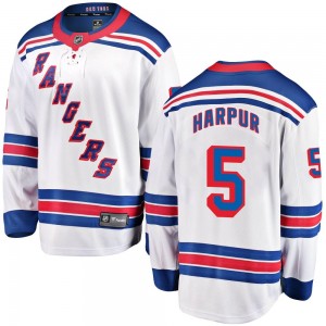 Youth Fanatics Branded New York Rangers Ben Harpur White Away Jersey - Breakaway