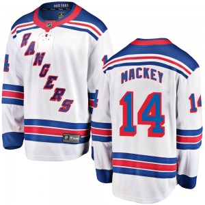 Youth Fanatics Branded New York Rangers Connor Mackey White Away Jersey - Breakaway
