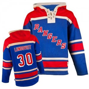 Youth New York Rangers Henrik Lundqvist Royal Blue Old Time Hockey Sawyer Hooded Sweatshirt - Authentic