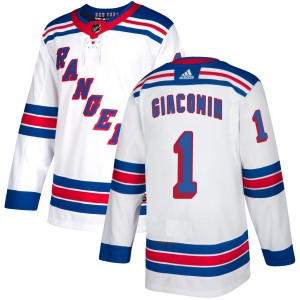 Men's Adidas New York Rangers Eddie Giacomin White Jersey - Authentic