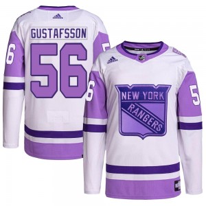 Youth Adidas New York Rangers Erik Gustafsson White/Purple Hockey Fights Cancer Primegreen Jersey - Authentic