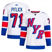 Men's Adidas New York Rangers Tyler Pitlick White 2024 Stadium Series Primegreen Jersey - Authentic